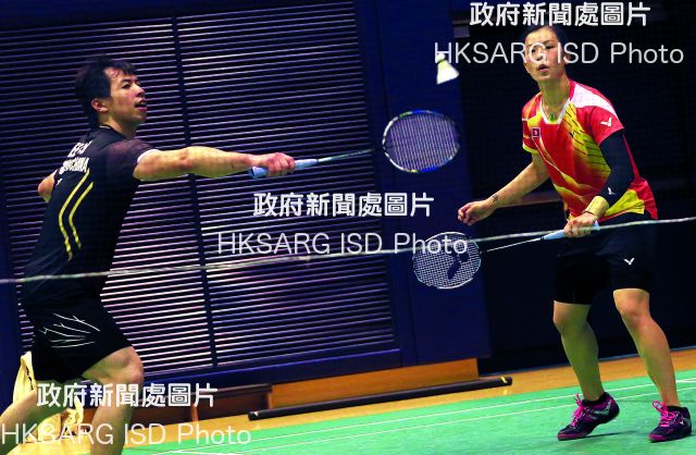 Badminton players training for the Games in June and July.