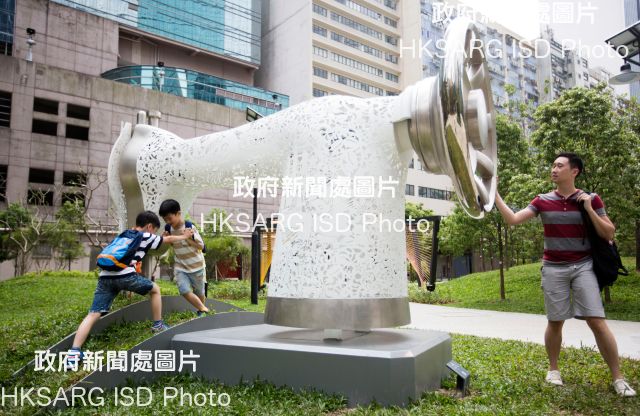 InPARK (also known as Tsun Yip Street Playground) in Kwun Tong, featuring an open-air gallery showcasing industrial culture and art installations, opened last month.